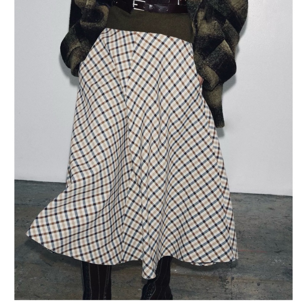 Zara Plaid cape skirt - ZW Collection - size medium